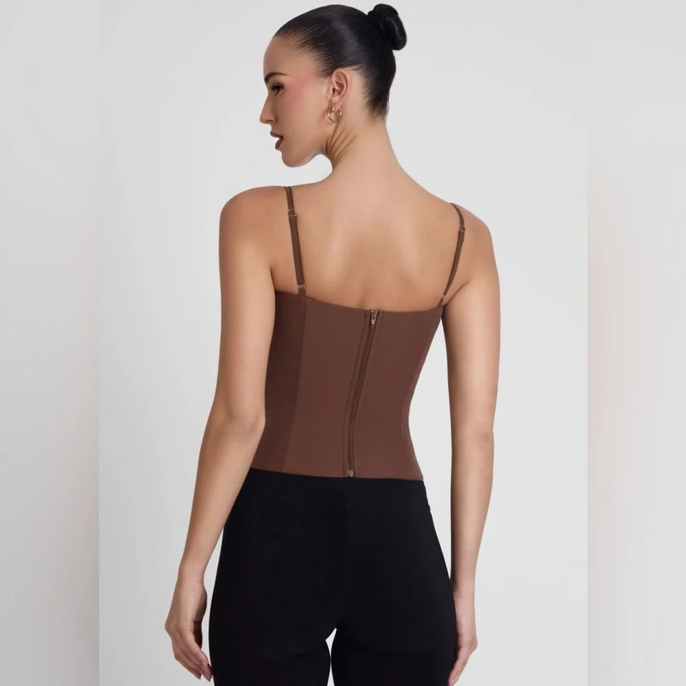 Leau Clothing Bali bustier corset top- Brown, US M - Picture 5 of 11